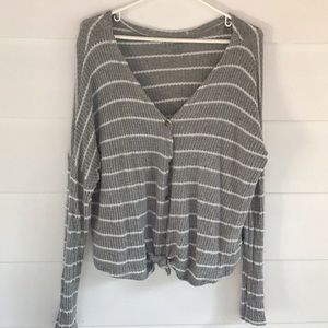 AE waffle knit plush top